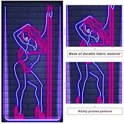 Neon Pole Dance Szexi Lány Banner Hátteret rúdtánc Téma Dekor Díszek Lánybúcsú leánybúcsú Szülinapi Buli Szék Táncos Buli