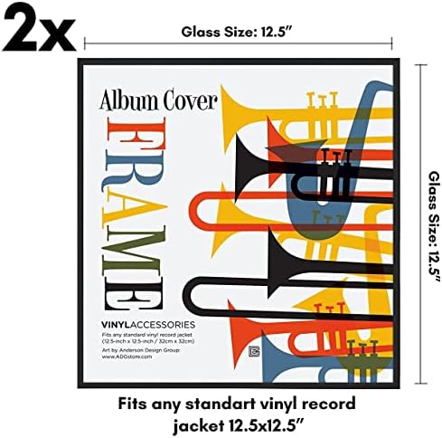 Americanflat 12.5x12.5 Album Keret, Fekete Alumínium, Polírozott Plexi, Karcsú, Minimalista Design - Falra Szerelhető - Lóg